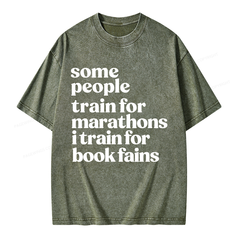 Pagewings I Train For Book Fairs Unisex Washed T-shirt
