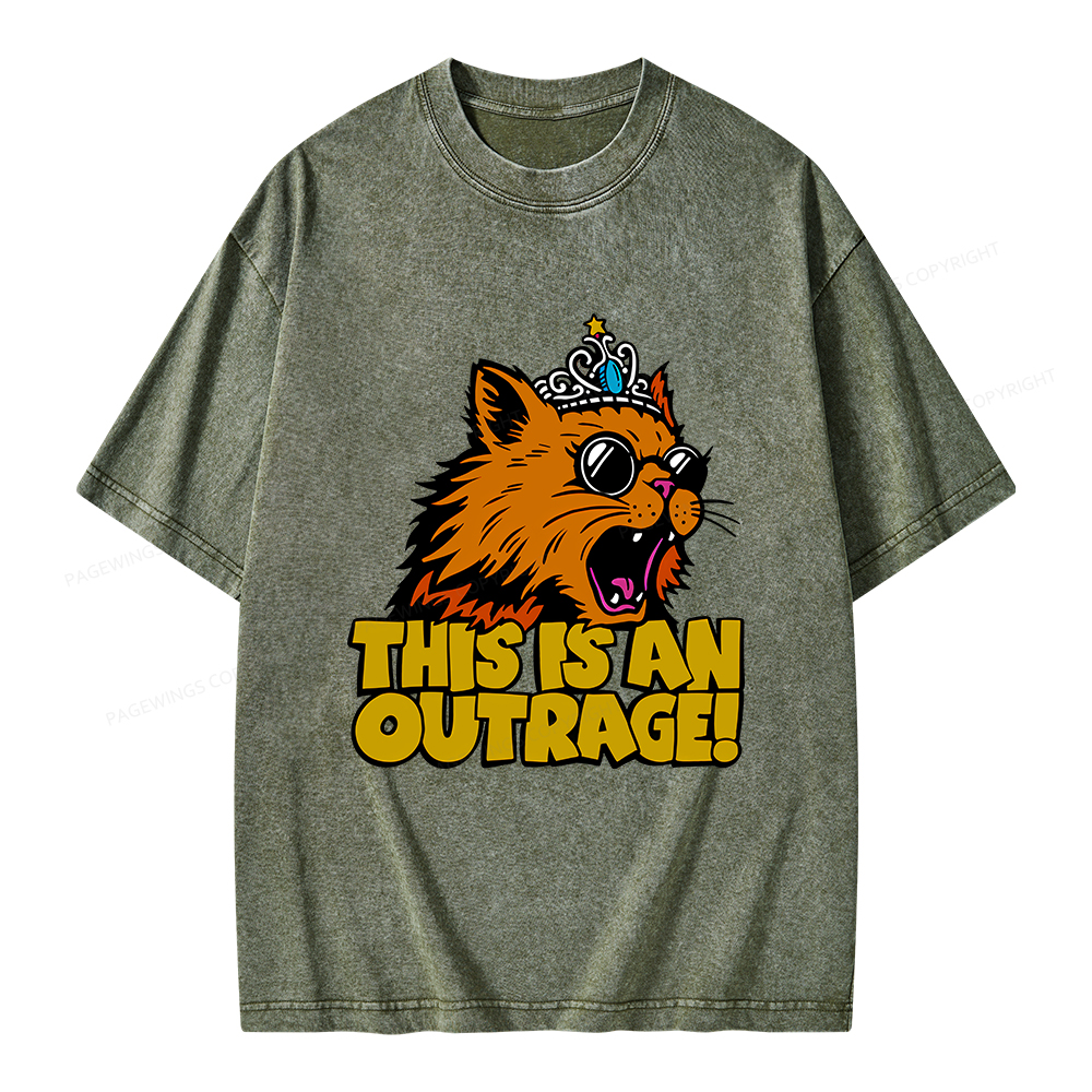 Pagewings This is an Outrage Unisex Washed T-shirt