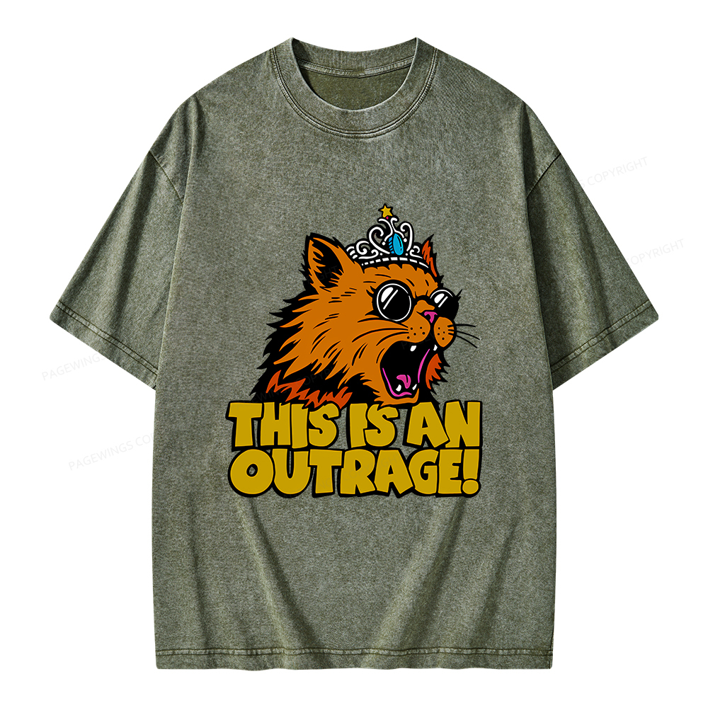 Pagewings This is an Outrage Unisex Washed T-shirt