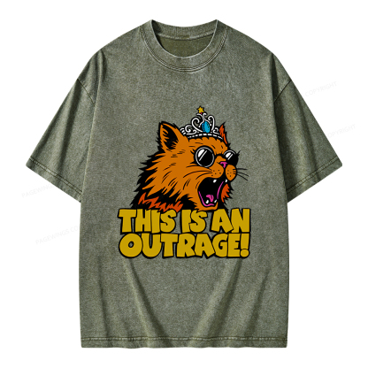 Pagewings This is an Outrage Unisex Washed T-shirt