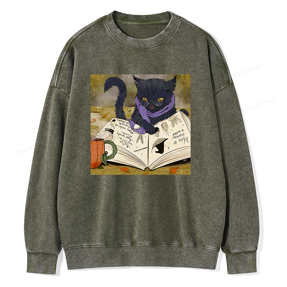Pagewings Magic Book Lover Unisex Washed Sweatshirt