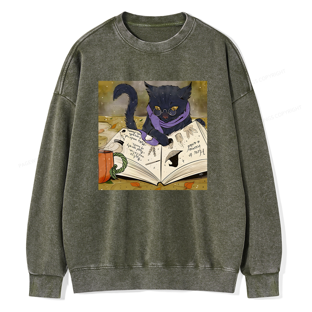 Pagewings Magic Book Lover Unisex Washed Sweatshirt