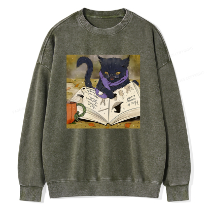 Pagewings Magic Book Lover Unisex Washed Sweatshirt