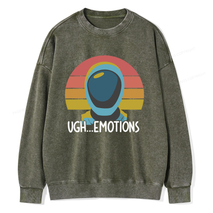 Pagewings Ugh...Emotions Unisex Washed Sweatshirt