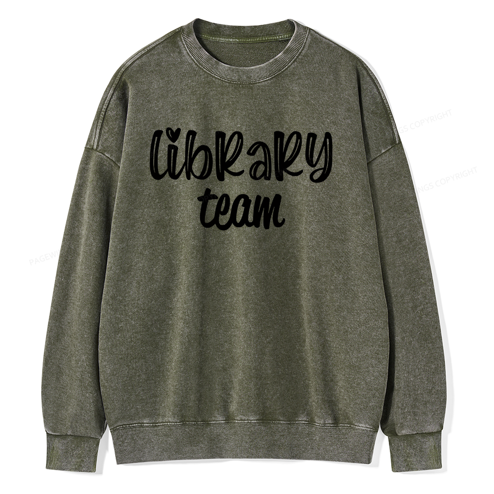 Pagewings Library team Shirt Unisex Washed Sweatshirt