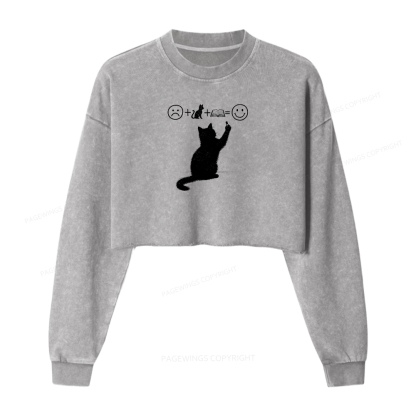 Pagewings A Good Life Is Made Up of Books Women Washed Crop Sweatshirt
