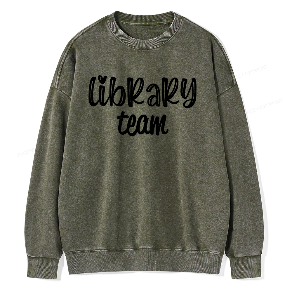 Pagewings Library team Shirt Unisex Washed Sweatshirt