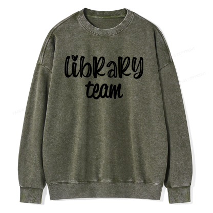 Pagewings Library team Shirt Unisex Washed Sweatshirt