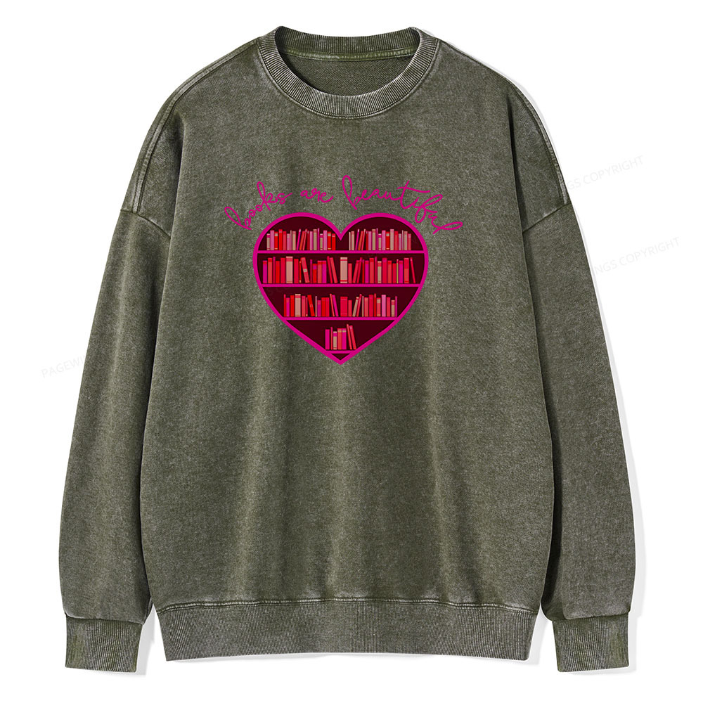 Pagewings Book Lover's T Shirts Unisex Washed Sweatshirt