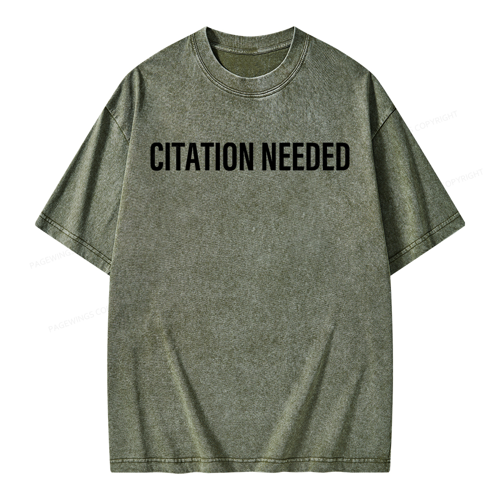 Pagewings Citation Needed Unisex Washed T-shirt
