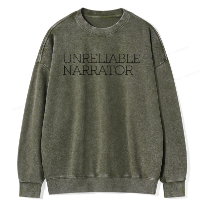 Pagewings Unreliable Narrator Unisex Washed Sweatshirt