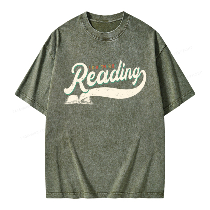 Pagewings I’d Rather Be Reading Unisex Washed T-shirt