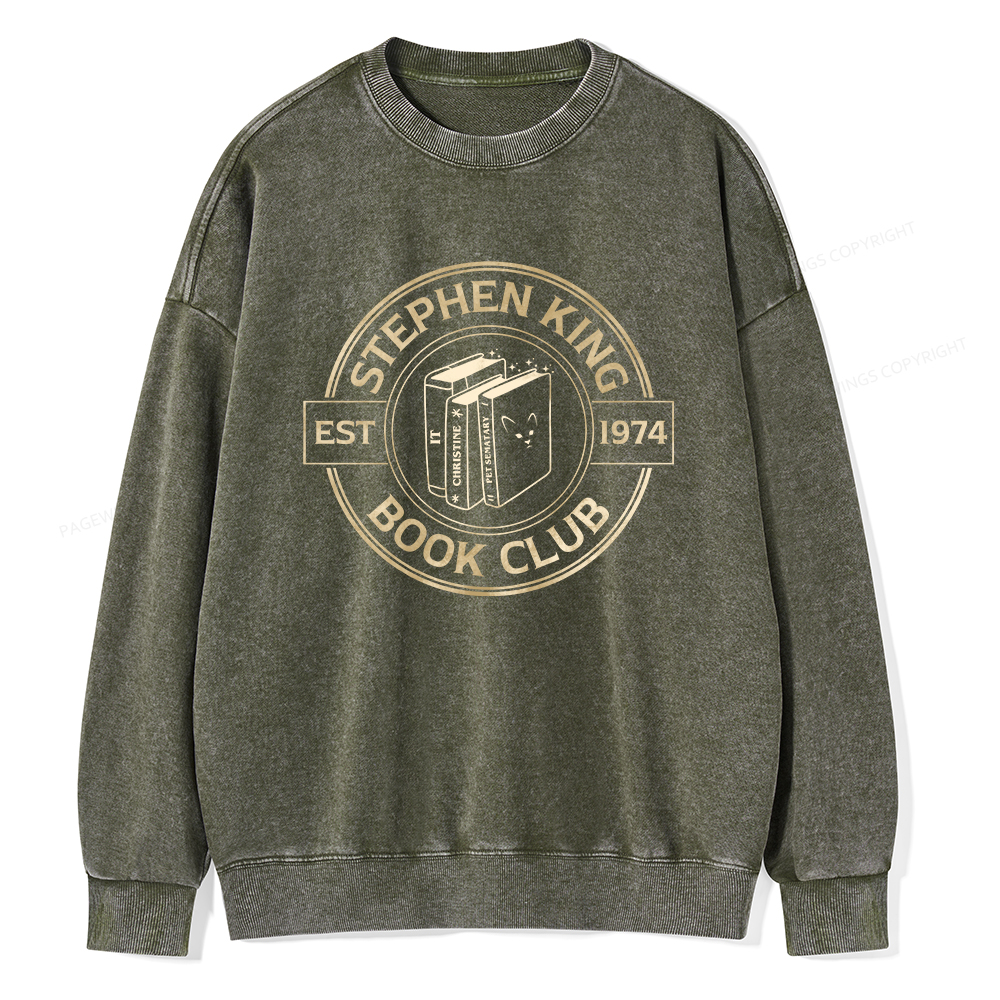 Pagewings Stephen King Book Club Unisex Washed Sweatshirt