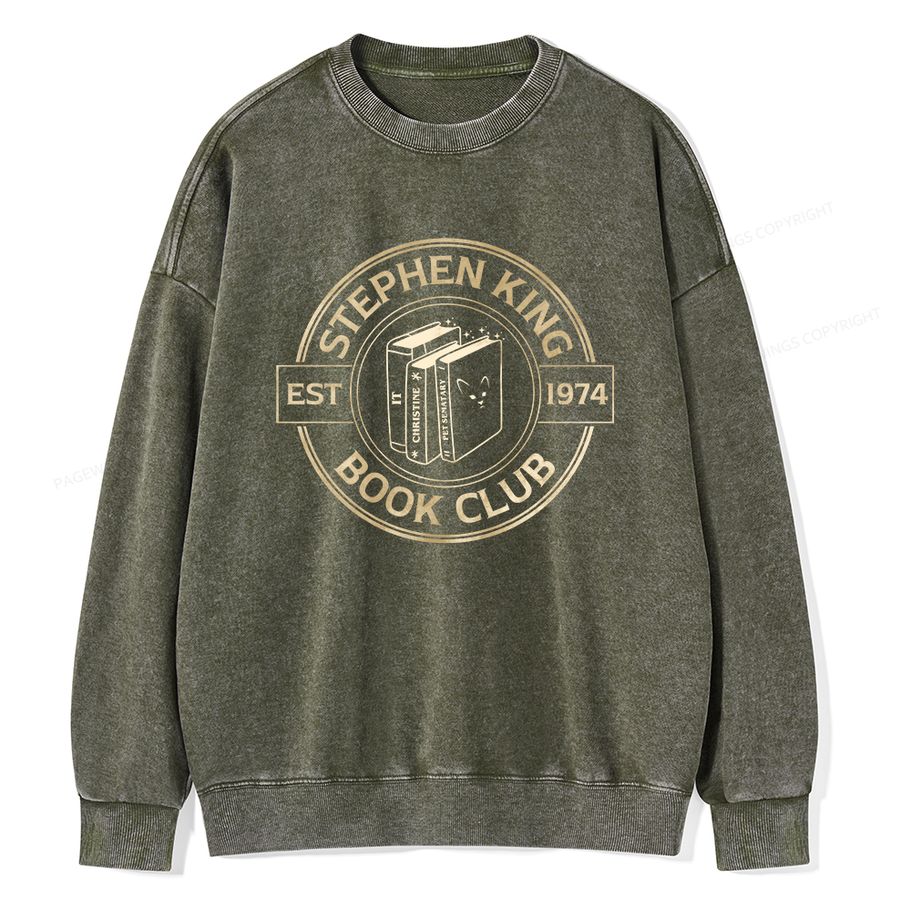 Pagewings Stephen King Book Club Unisex Washed Sweatshirt