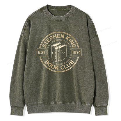 Pagewings Stephen King Book Club Unisex Washed Sweatshirt