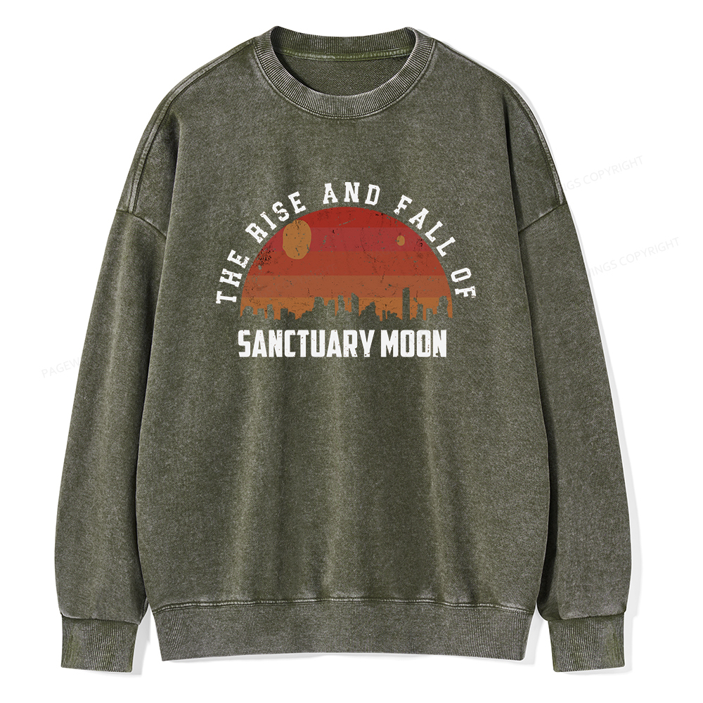 Pagewings Sanctuary Moon Vintage Unisex Washed Sweatshirt