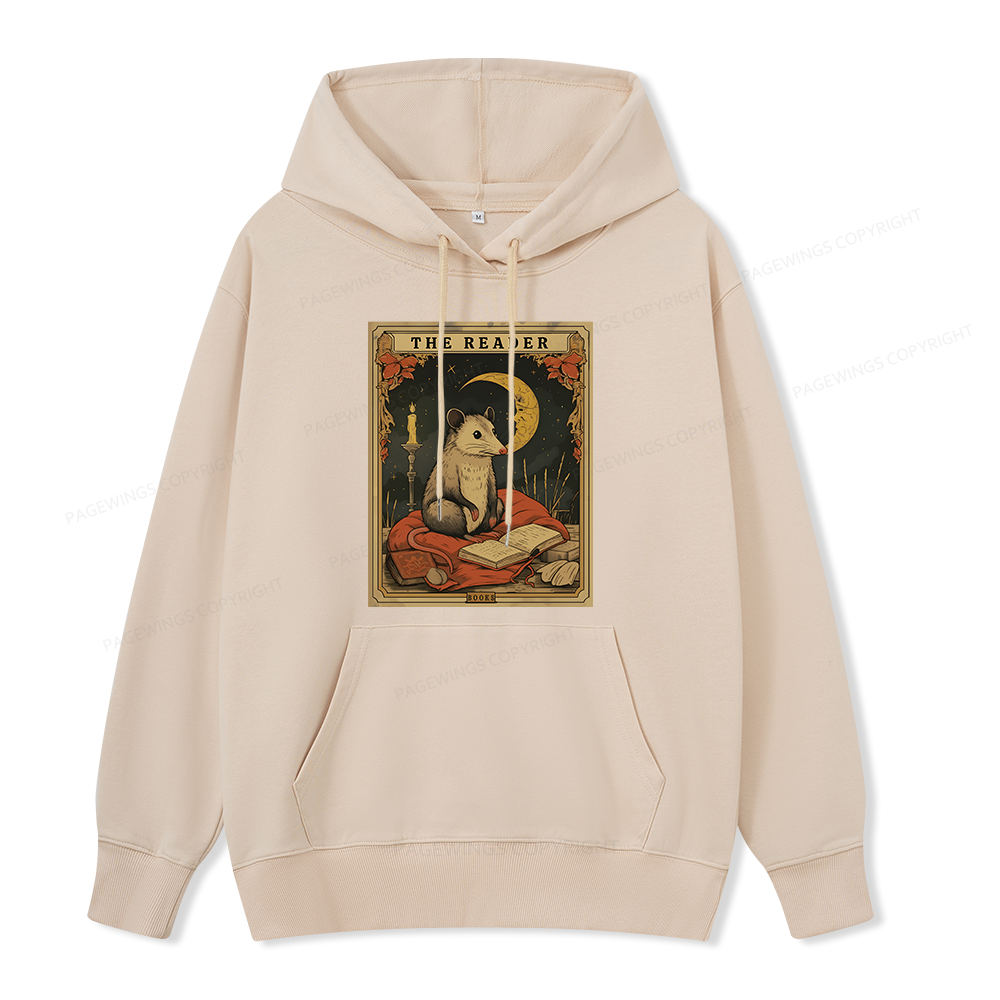 Pagewings The Reader Opossum Tarot Card Unisex Classic Hoodie