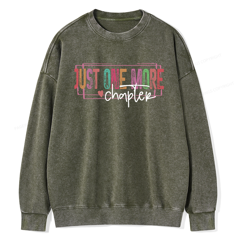 Pagewings Just One More Chapter Unisex Washed Sweatshirt