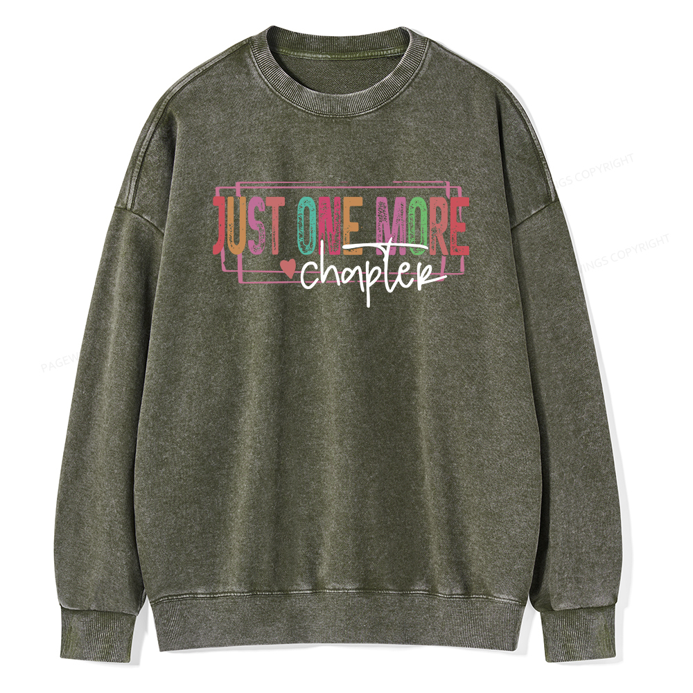 Pagewings Just One More Chapter Unisex Washed Sweatshirt