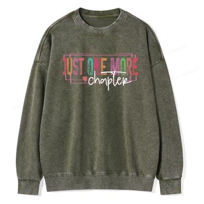Pagewings Just One More Chapter Unisex Washed Sweatshirt