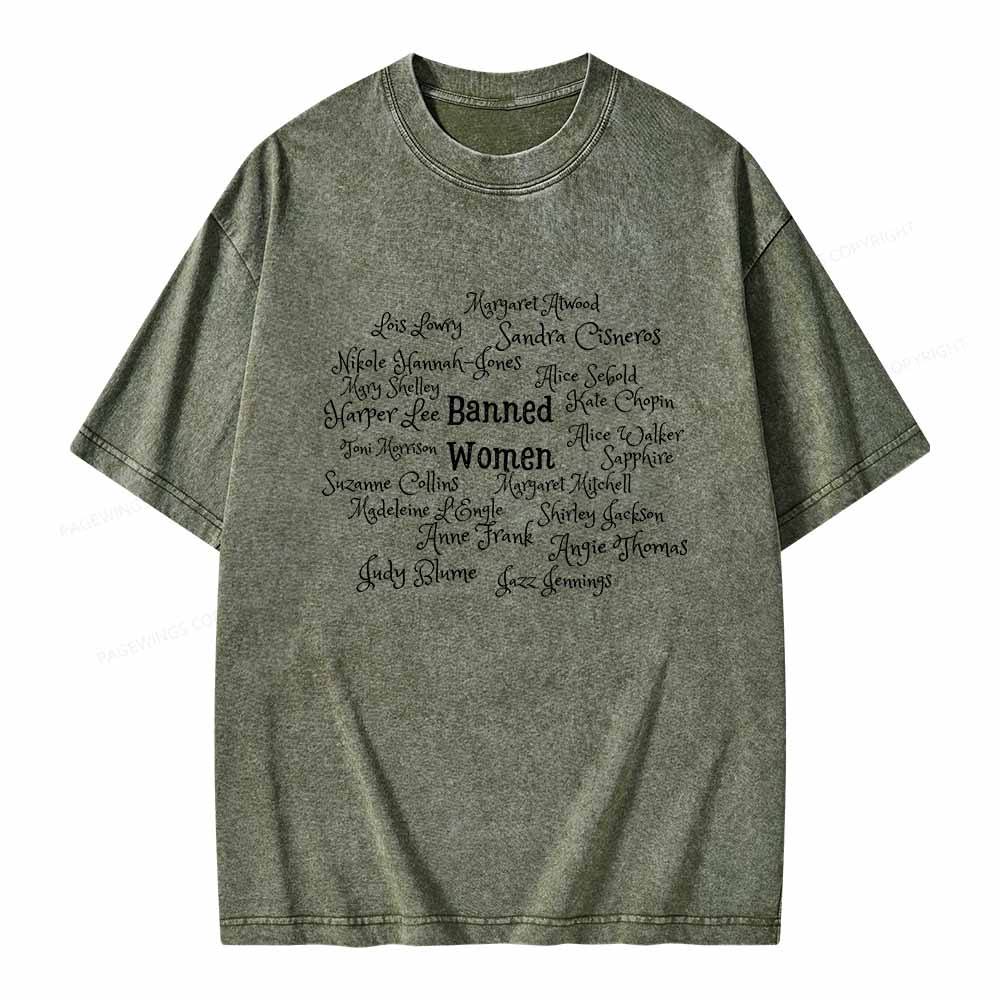 Pagewings Banned books Unisex Washed T-shirt