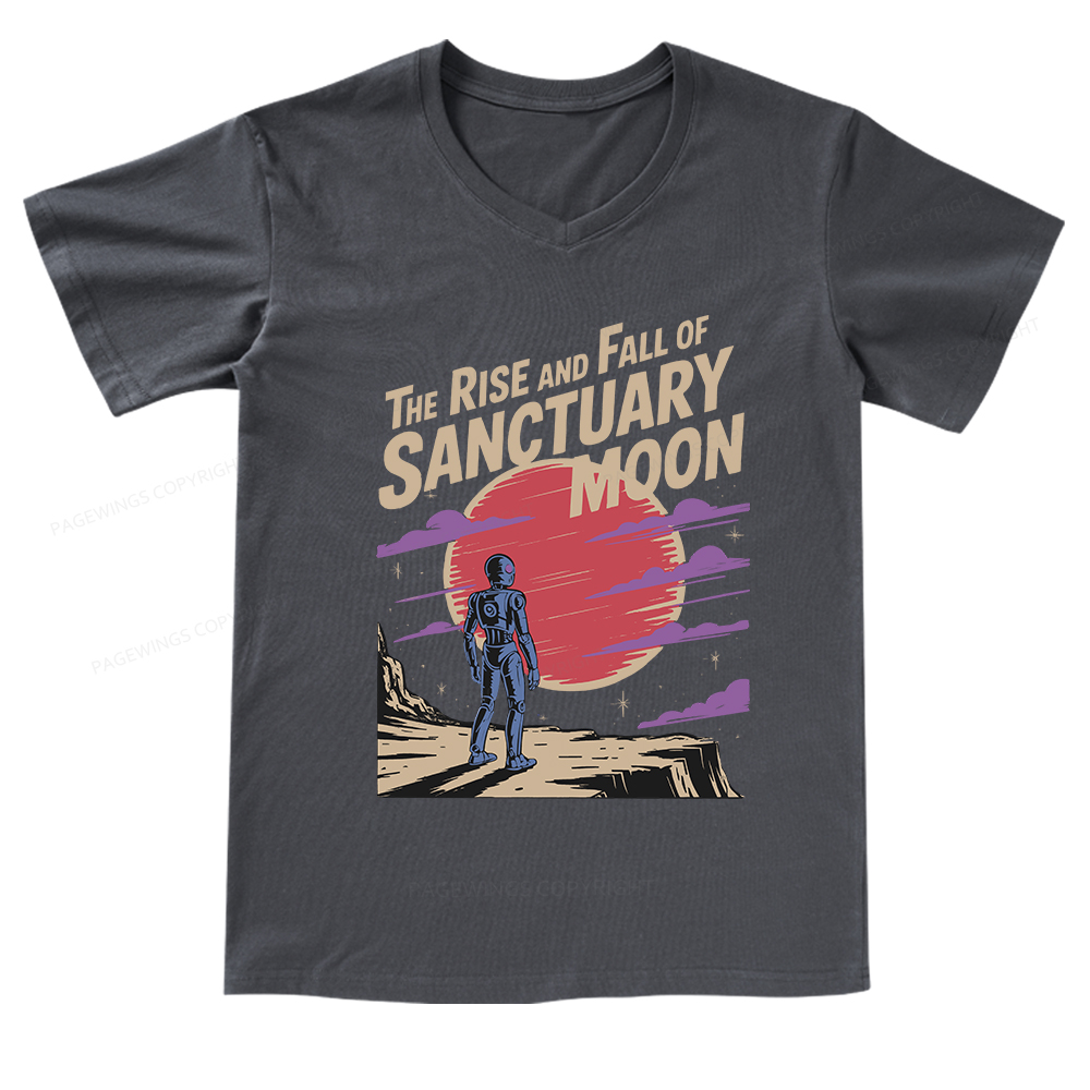 Pagewings The Rise And Fall Of Sanctuary Moon V-neck T-shirt
