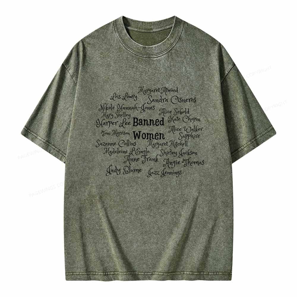 Pagewings Banned books Unisex Washed T-shirt