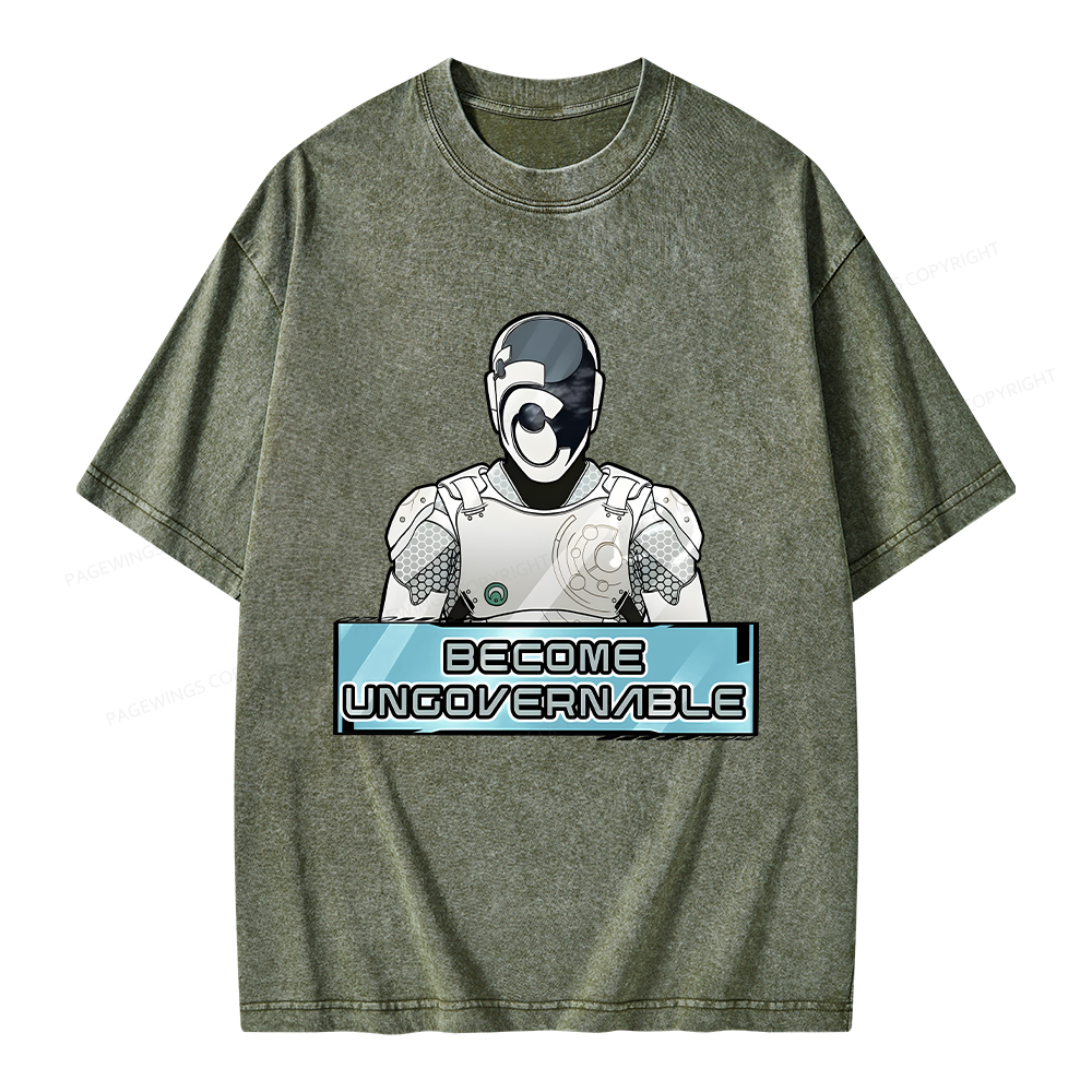 Pagewings Become Ungovernable Unisex Washed T-shirt