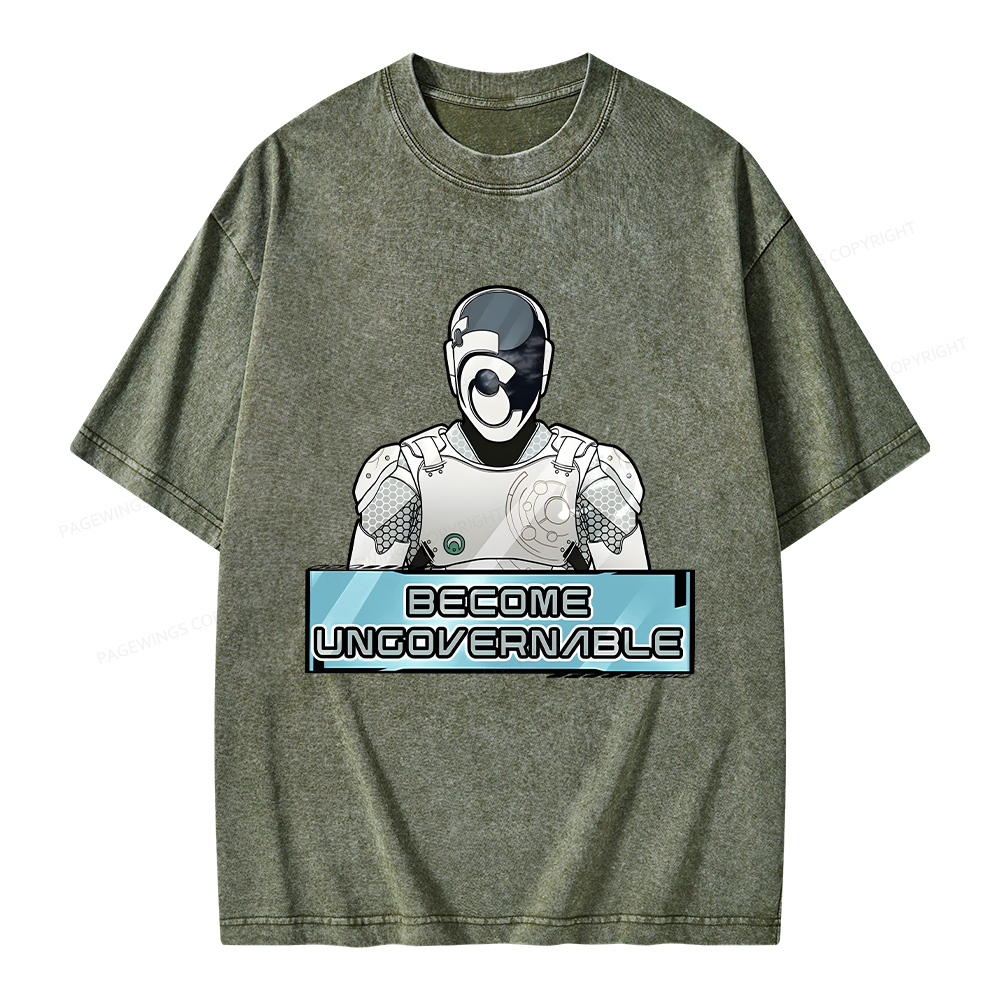 Pagewings Become Ungovernable Unisex Washed T-shirt