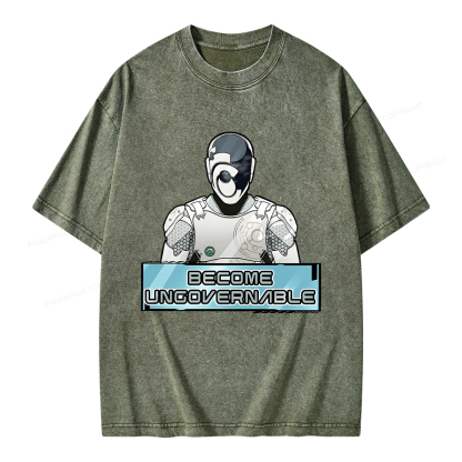 Pagewings Become Ungovernable Unisex Washed T-shirt