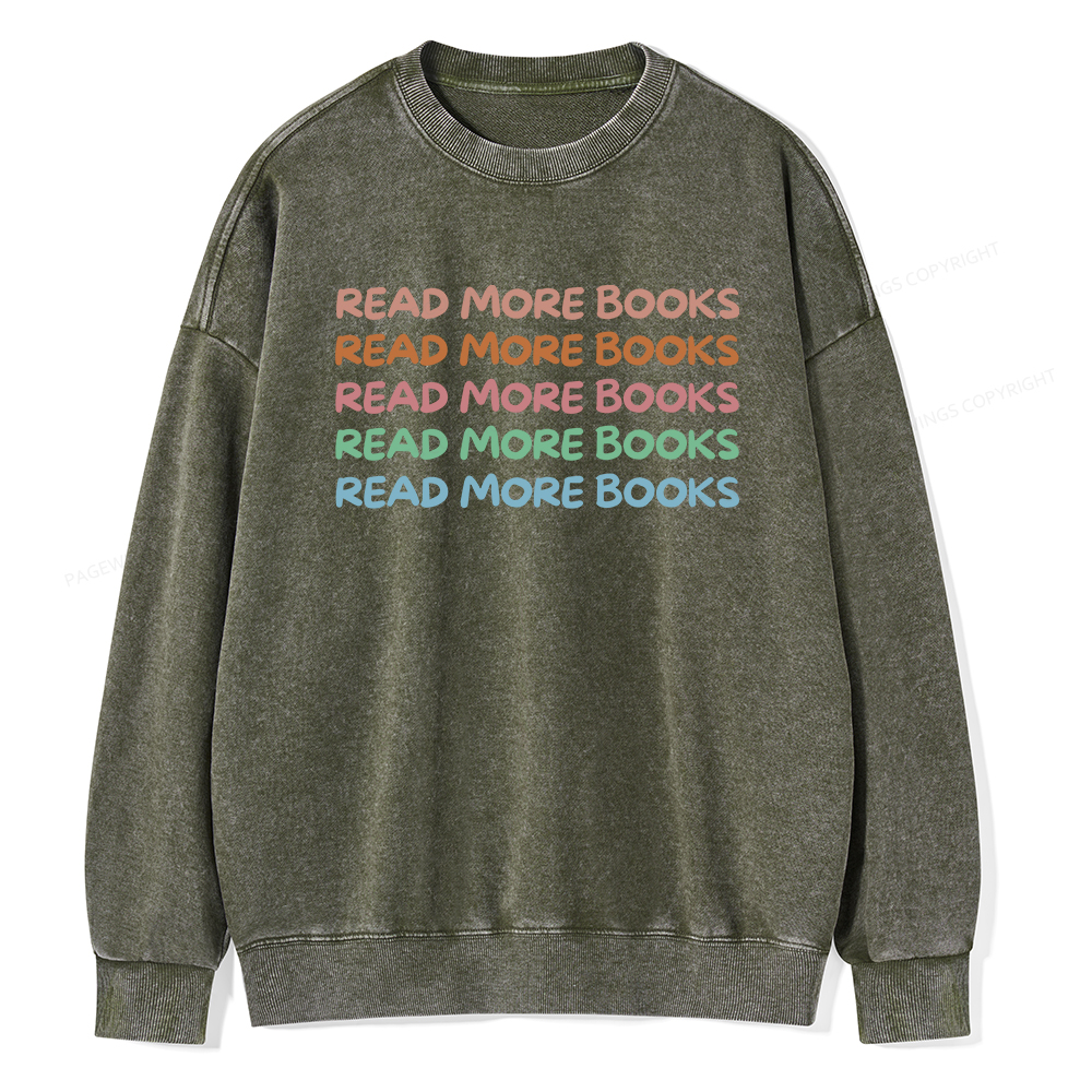 Pagewings Read More Books Unisex Washed Sweatshirt