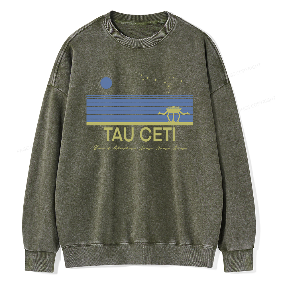 Pagewings Tau Ceti Unisex Washed Sweatshirt