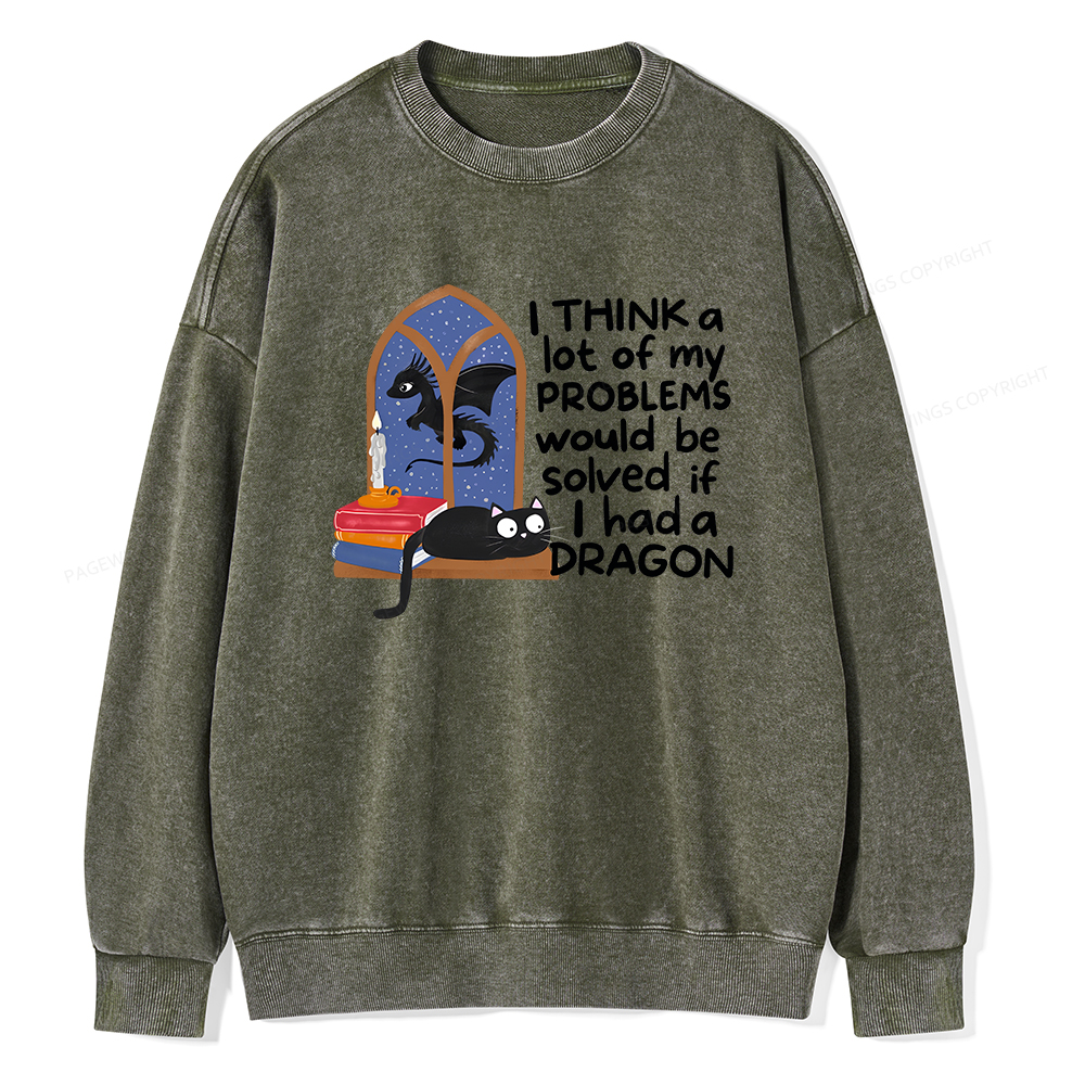 Pagewings If I Had A BookDragon Unisex Washed Sweatshirt