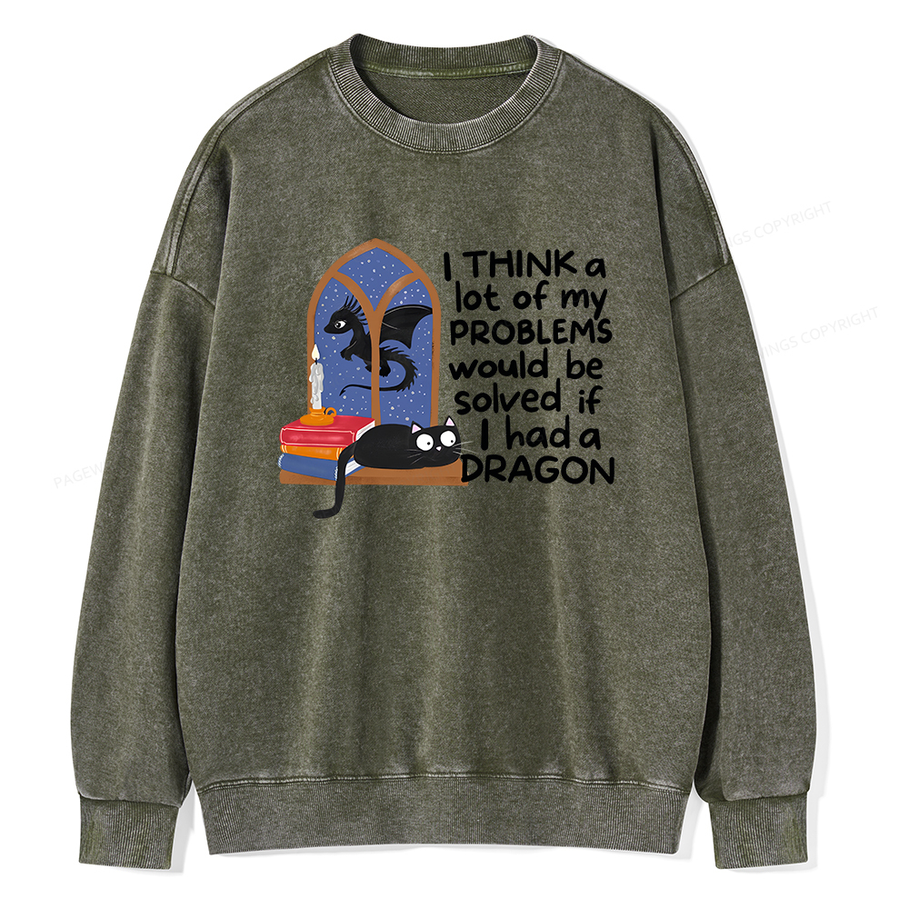 Pagewings If I Had A BookDragon Unisex Washed Sweatshirt