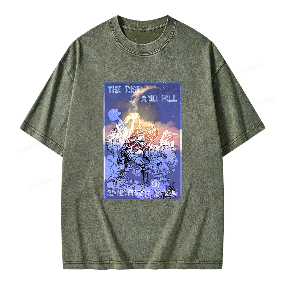 Pagewings The Rise And Fall of Sanctuary Moon Unisex Washed T-shirt