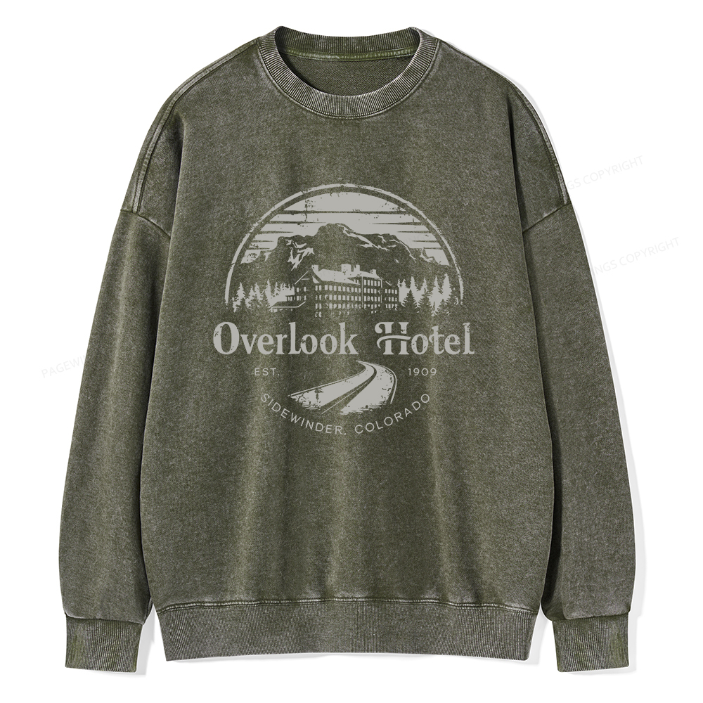 Pagewings Overlook Hotel Unisex Washed Sweatshirt