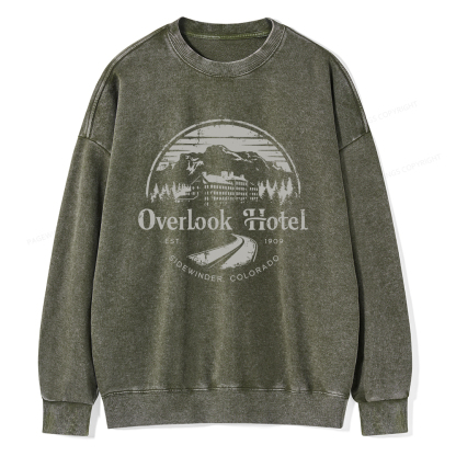 Pagewings Overlook Hotel Unisex Washed Sweatshirt