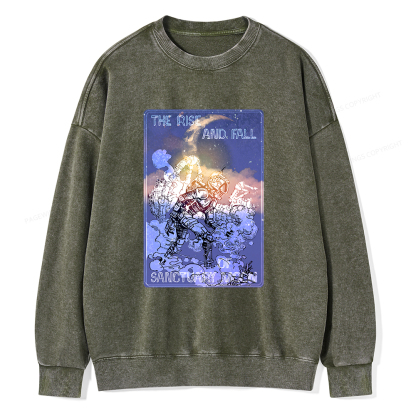 Pagewings The Rise And Fall of Sanctuary Moon Unisex Washed Sweatshirt