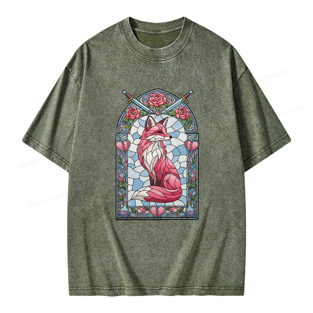 Pagewings Evangeline Fox Unisex Washed T-shirt