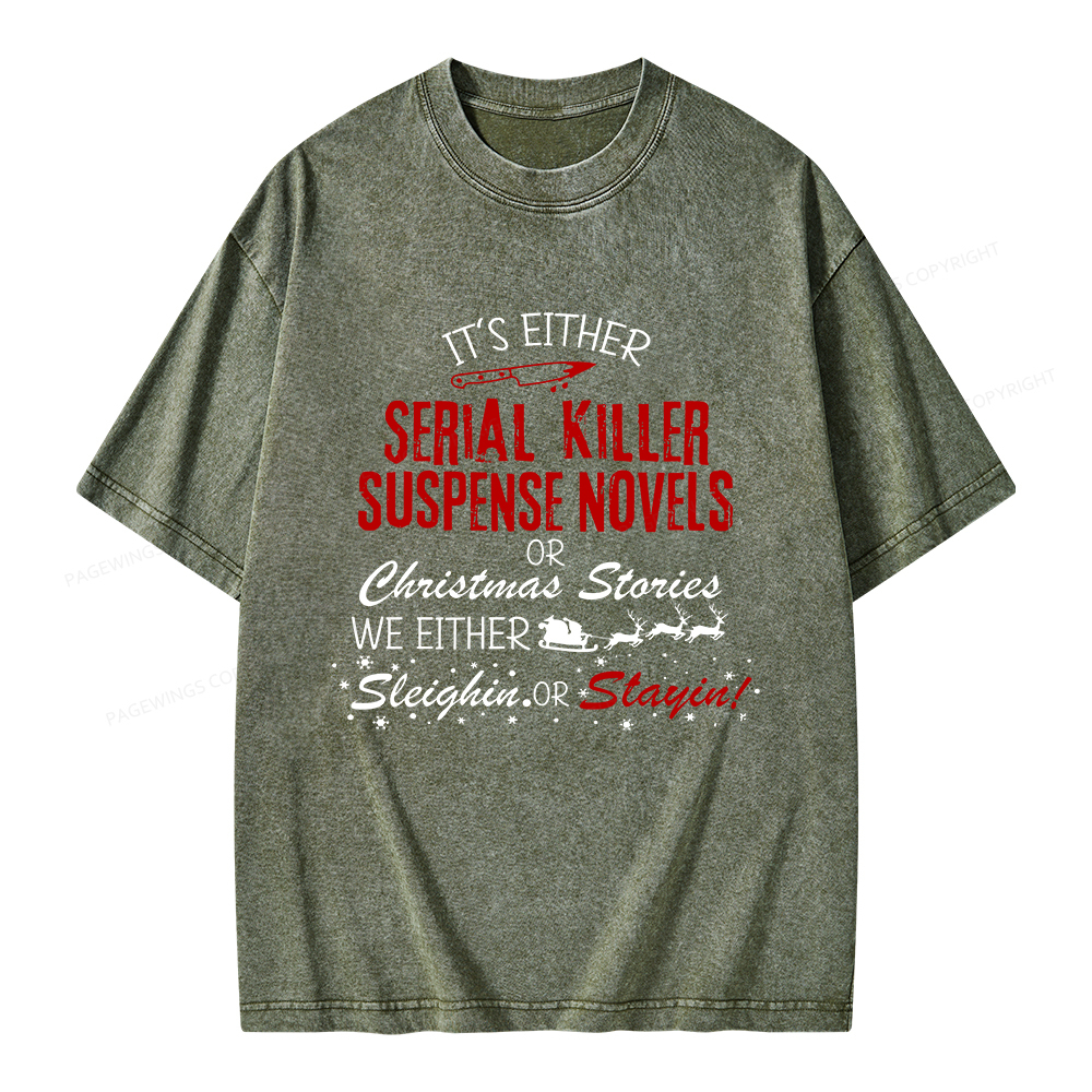 Pagewings Horror Christmas Unisex Washed T-shirt