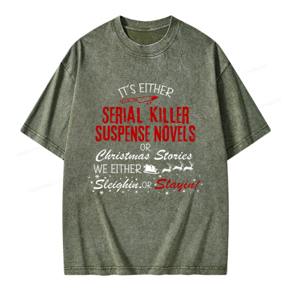 Pagewings Horror Christmas Unisex Washed T-shirt