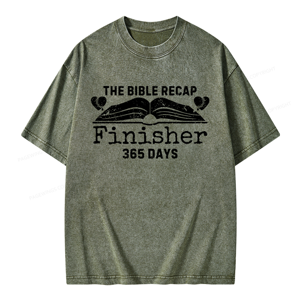 Pagewings The Bible Recap Finisher 365 Days Unisex Washed T-shirt