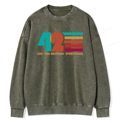 Pagewings The Life The Universe Everything Unisex Washed Sweatshirt