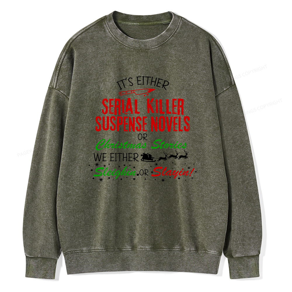 Pagewings Horror Christmas Unisex Washed Sweatshirt