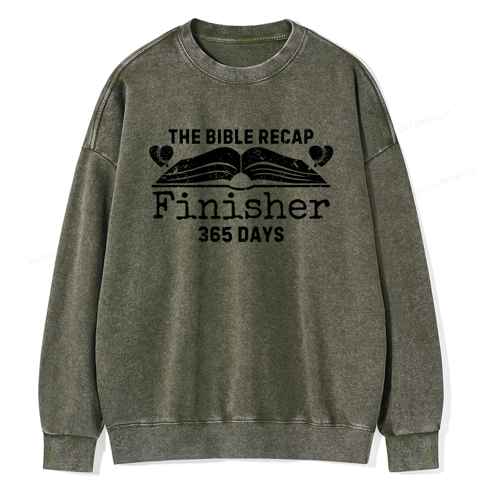 Pagewings  The Bible Recap Finisher 365 Days Unisex Washed Sweatshirt
