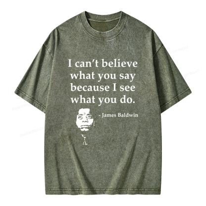 Pagewings I Can’t Believe What You Say Unisex Washed T-shirt