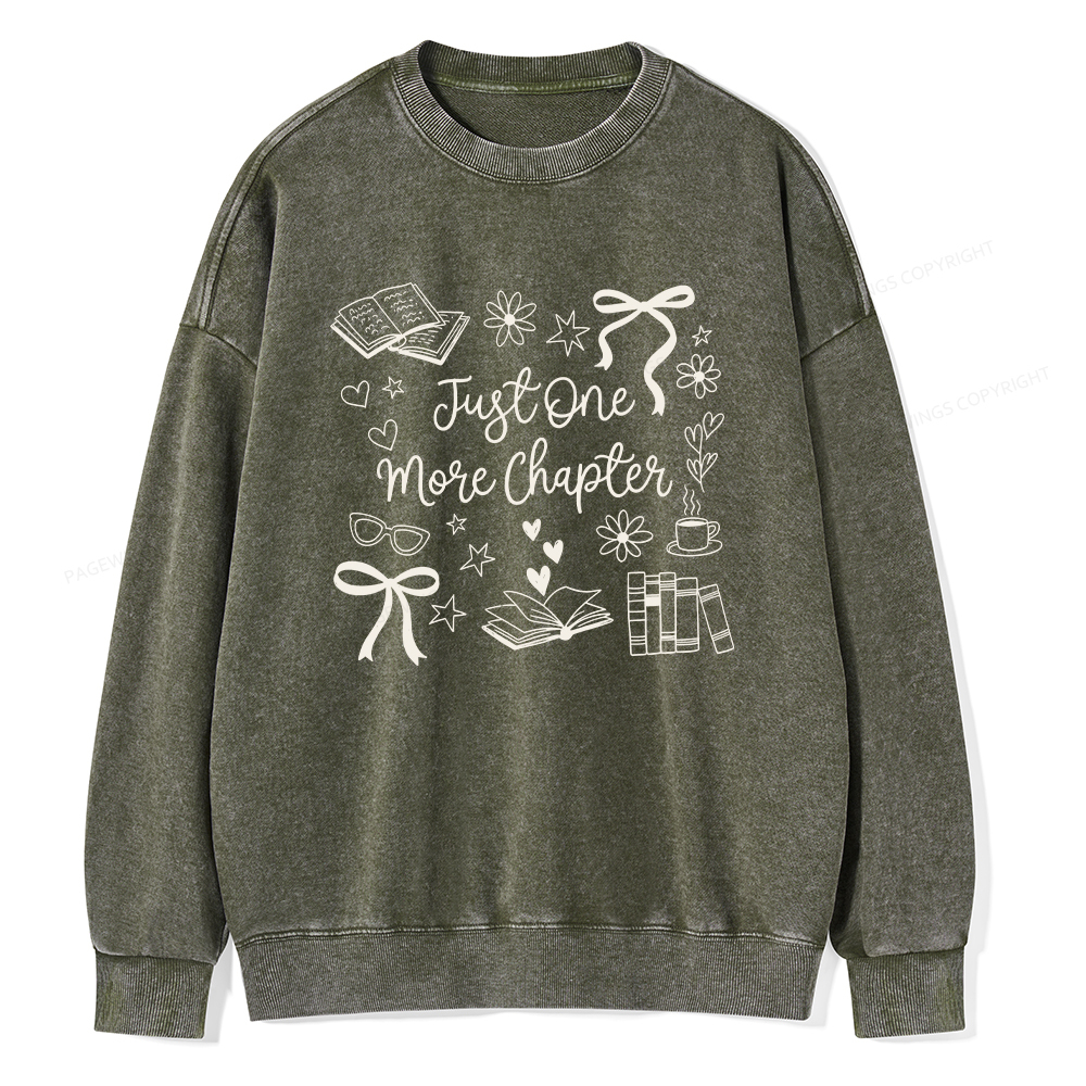 Pagewings Just one More Chapter Unisex Washed Sweatshirt