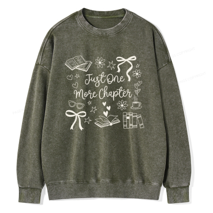 Pagewings Just one More Chapter Unisex Washed Sweatshirt