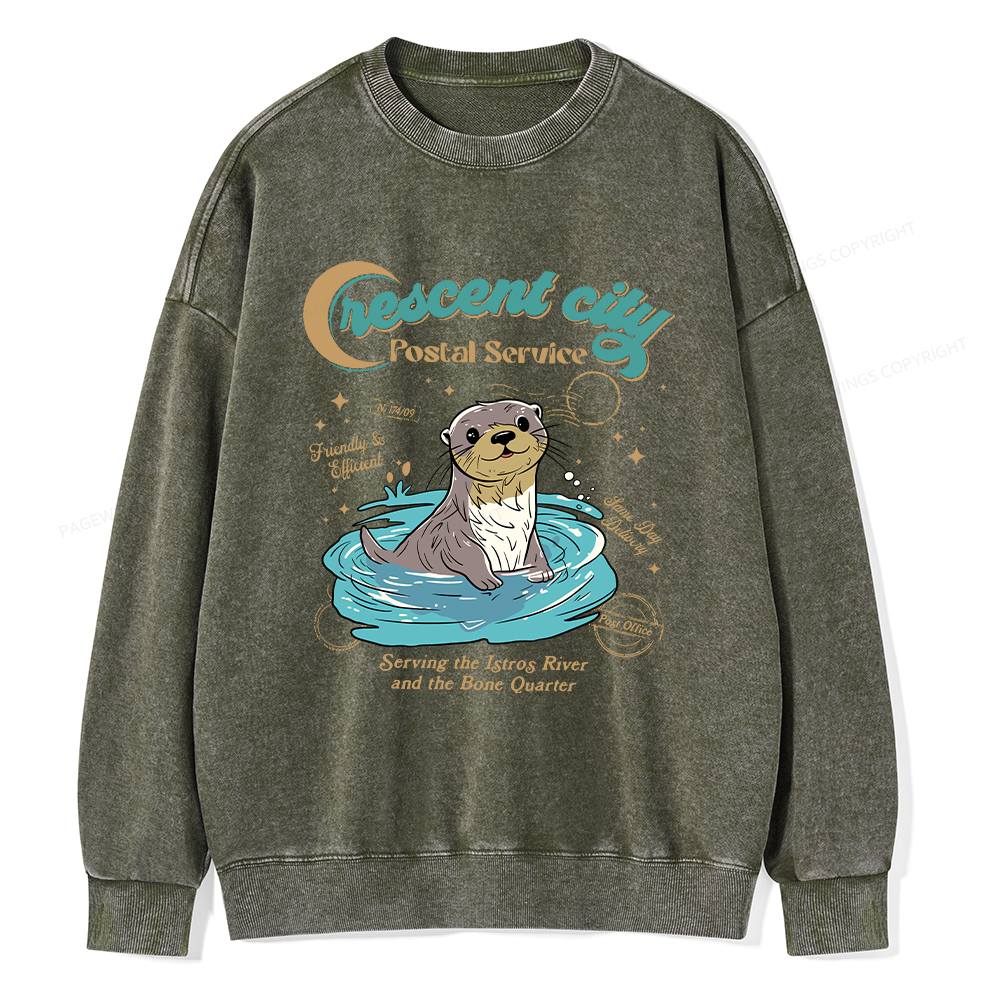 Pagewings Crescent City Postal Service Unisex Washed Sweatshirt