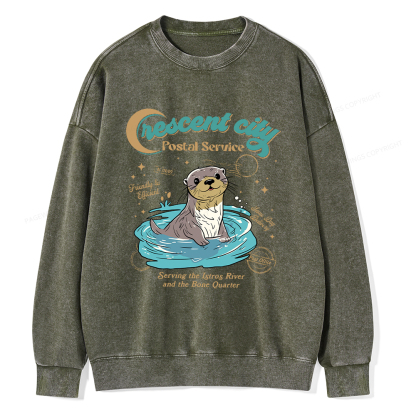 Pagewings Crescent City Postal Service Unisex Washed Sweatshirt